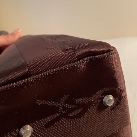 YSL Authentic Yves Saint Laurent Rich Brown Tote Bag w/YSL Zipper pull - Picture 6 of 10